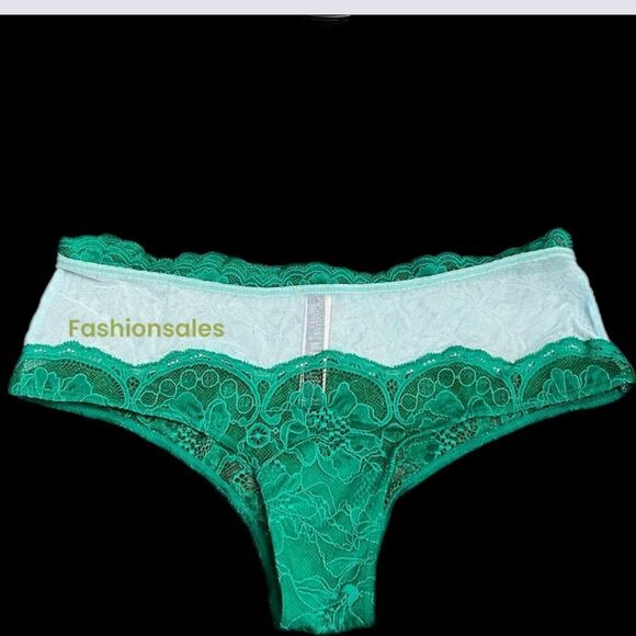 Victorias Secret Very Sexy Lace & Sheer Mesh Cheeky Panty Green Small - Picture 1 of 2